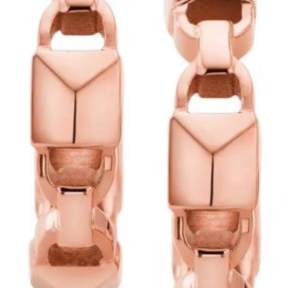 MICHAEL KORS Mercer Link Hoop Earrings Rose Gold - Picture 2 of 3